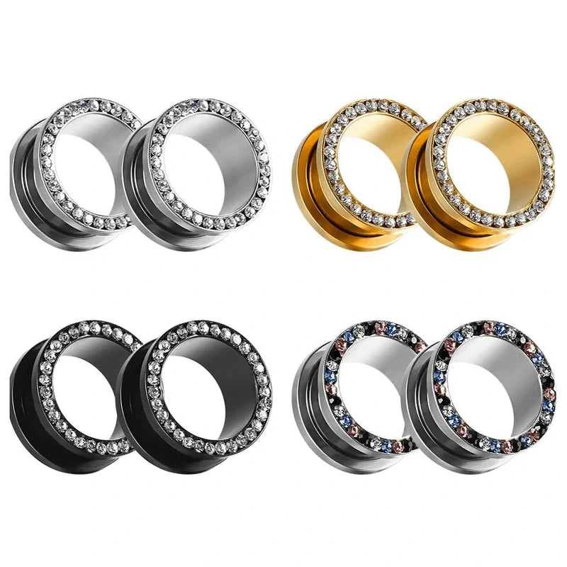 8 PCS Gauges Stainless Steel Expander Stretcher Piercings Ear Tunnels Plugs