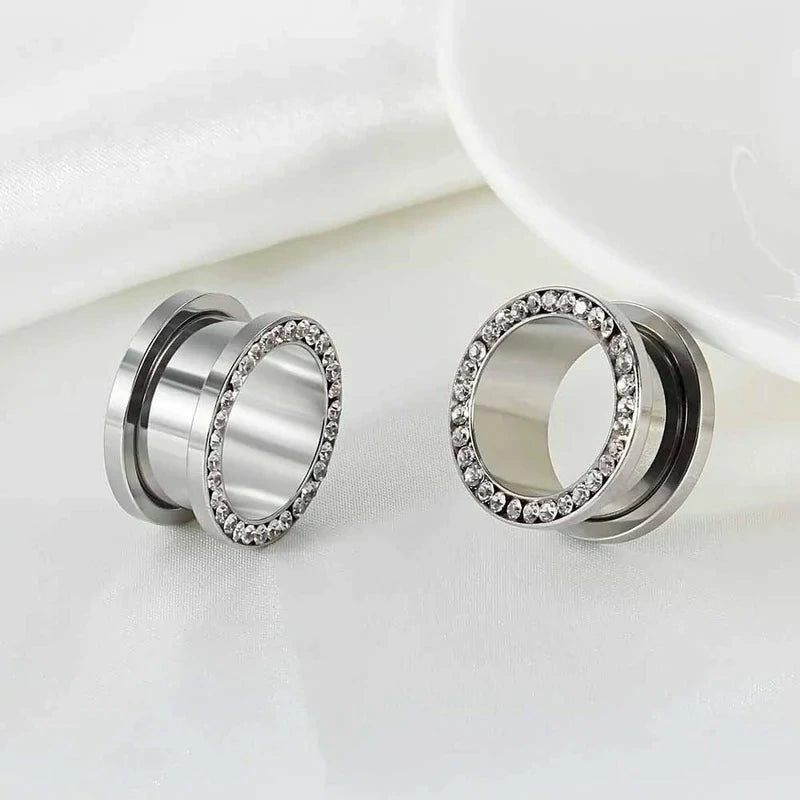 8 PCS Gauges Stainless Steel Expander Stretcher Piercings Ear Tunnels Plugs