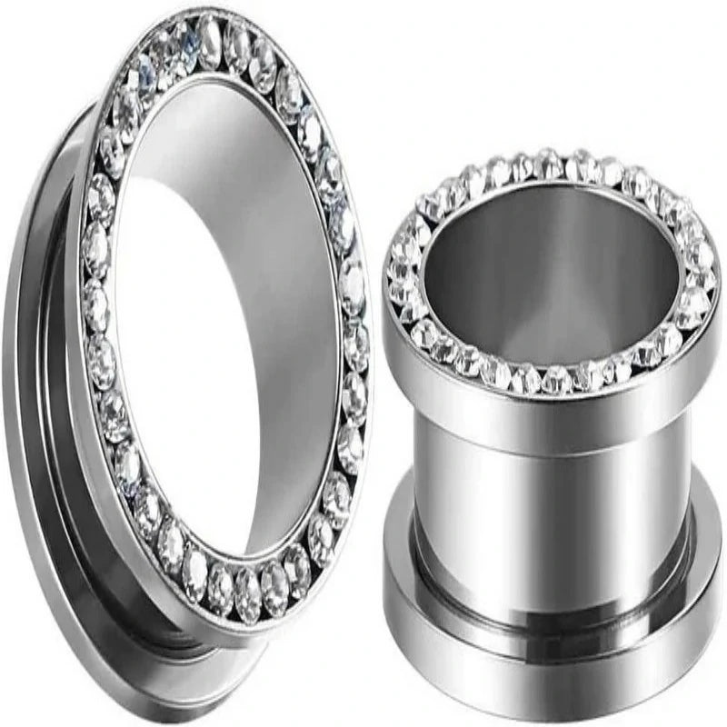 8 PCS Gauges Stainless Steel Expander Stretcher Piercings Ear Tunnels Plugs