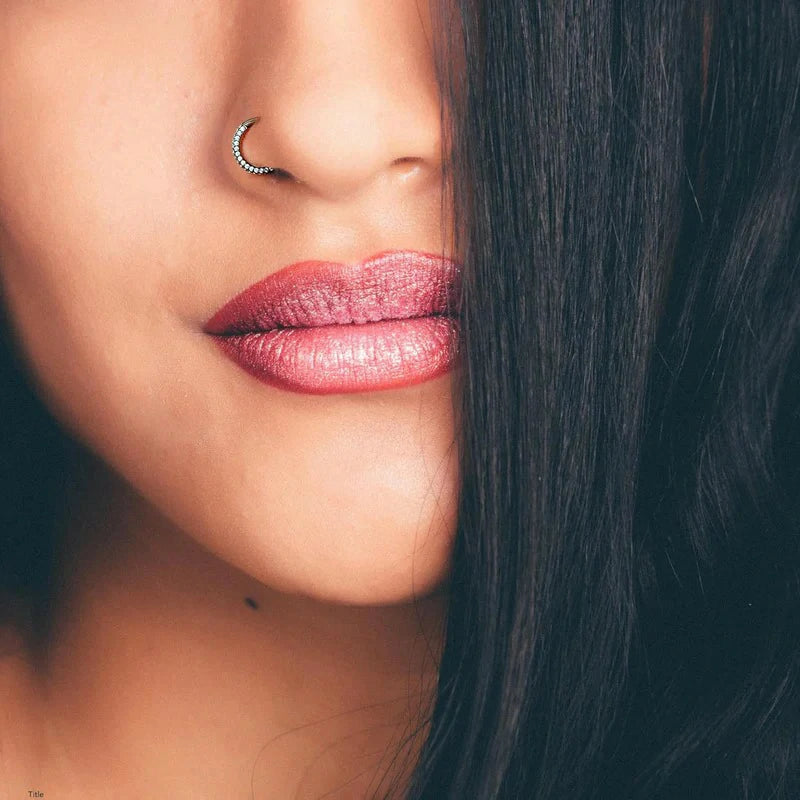 Triple Sided Micro Gem Nose Hoop Ring Implant Grade Titanium With Sparkling CZ Gems