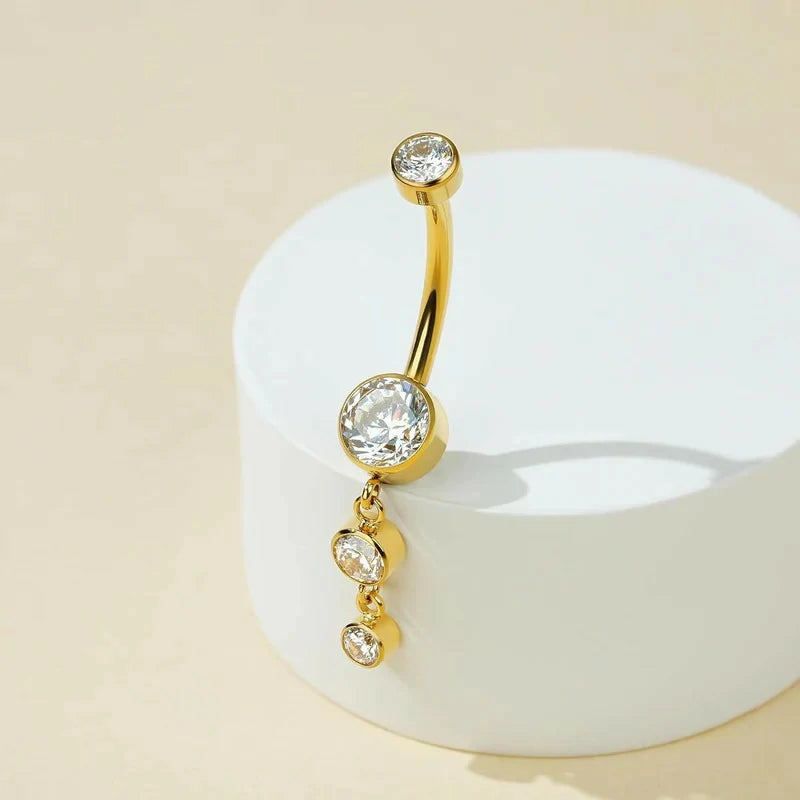 Dangle Belly Button Rings 14G 10mm 12mm - ASTM F136 Implant Grade Real Titanium Belly Ring