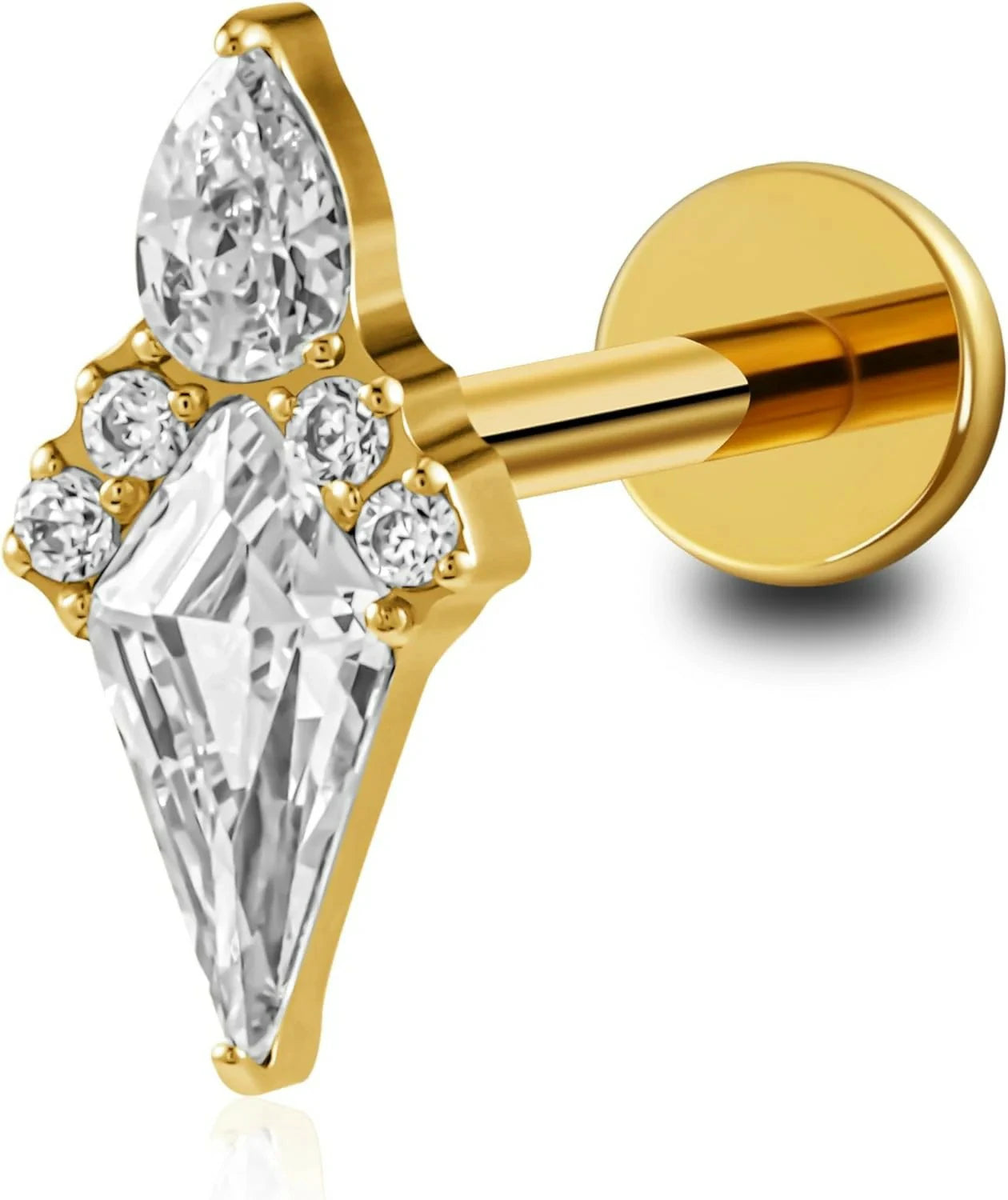 Titanium 16G 6mm 8mm Piercing Jewelry Stud for Conch Helix Flat Lobe