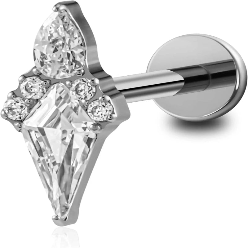 Titanium 16G 6mm 8mm Piercing Jewelry Stud for Conch Helix Flat Lobe