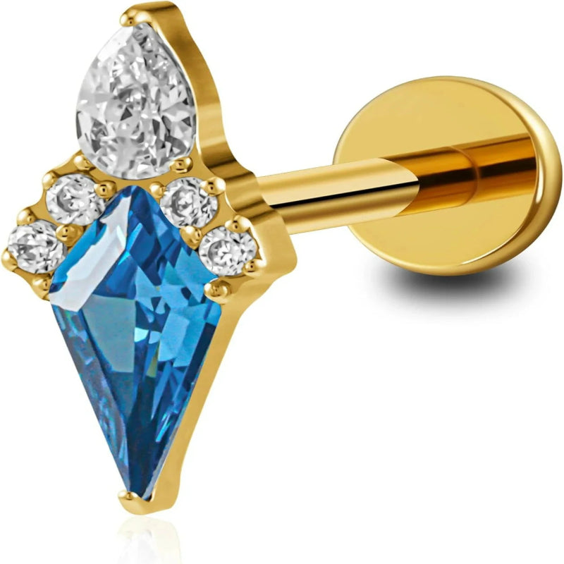 Titanium 16G 6mm 8mm Piercing Jewelry Stud for Conch Helix Flat Lobe