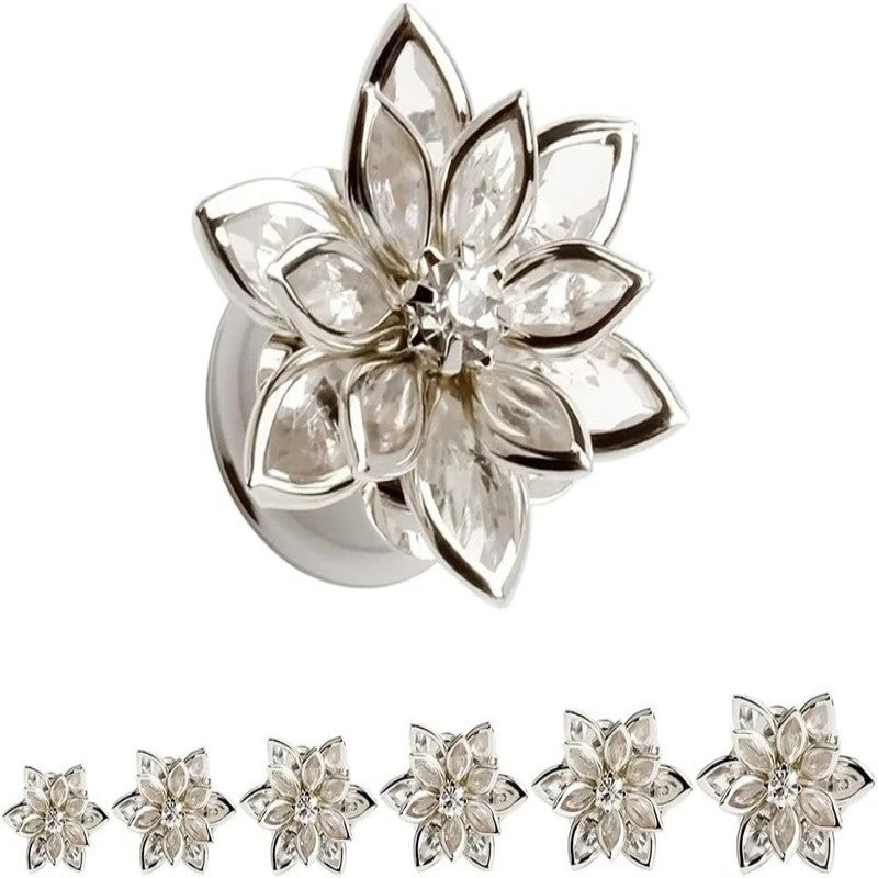 Colorful Dream Flower Elegant Ear Plugs Tunnels Gauges Stretcher Piercings Jewelry