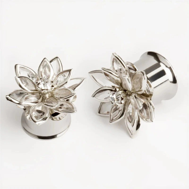 Colorful Dream Flower Elegant Ear Plugs Tunnels Gauges Stretcher Piercings Jewelry