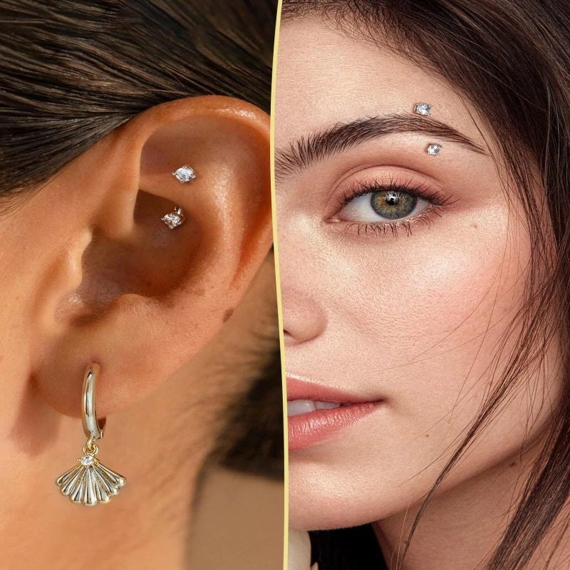 Cute Rook Loop Rook Piercing Jewelry | Curved Barbells & Clickers | Crystalqiao – QIAO ...