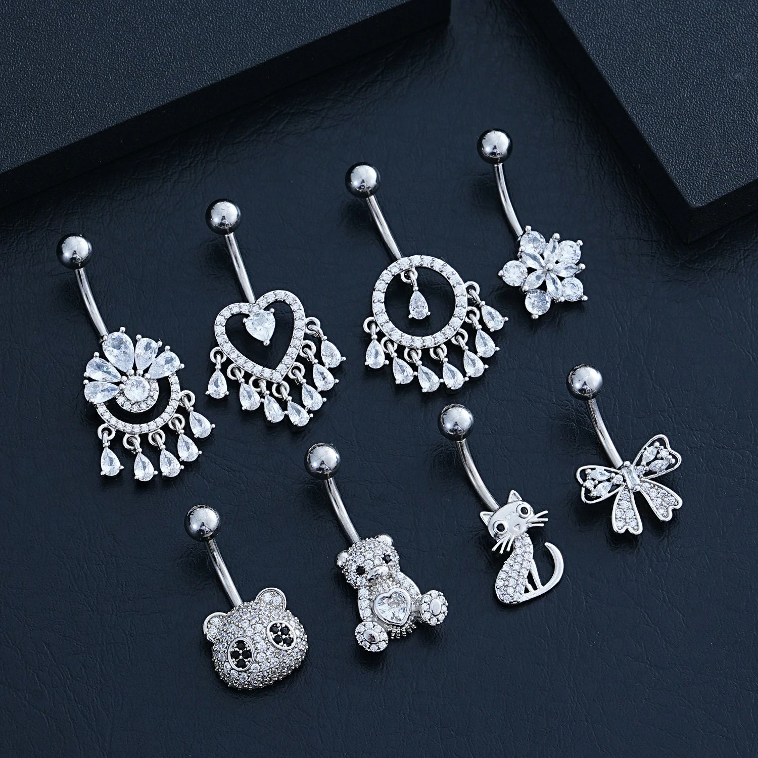 Dangle Belly Button Rings Piercing Jewelry for Women Surgical Stainless Steel Dangling Belly