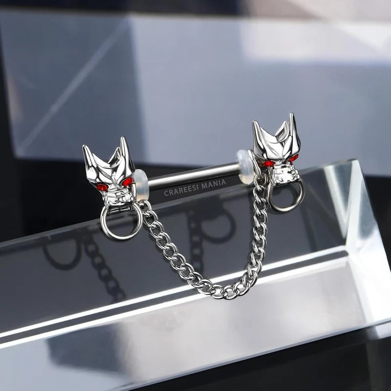 Dragon Nipple Rings Chain Nipple Piercing Jewelry 316L Stainless Steel Nipple Jewelry