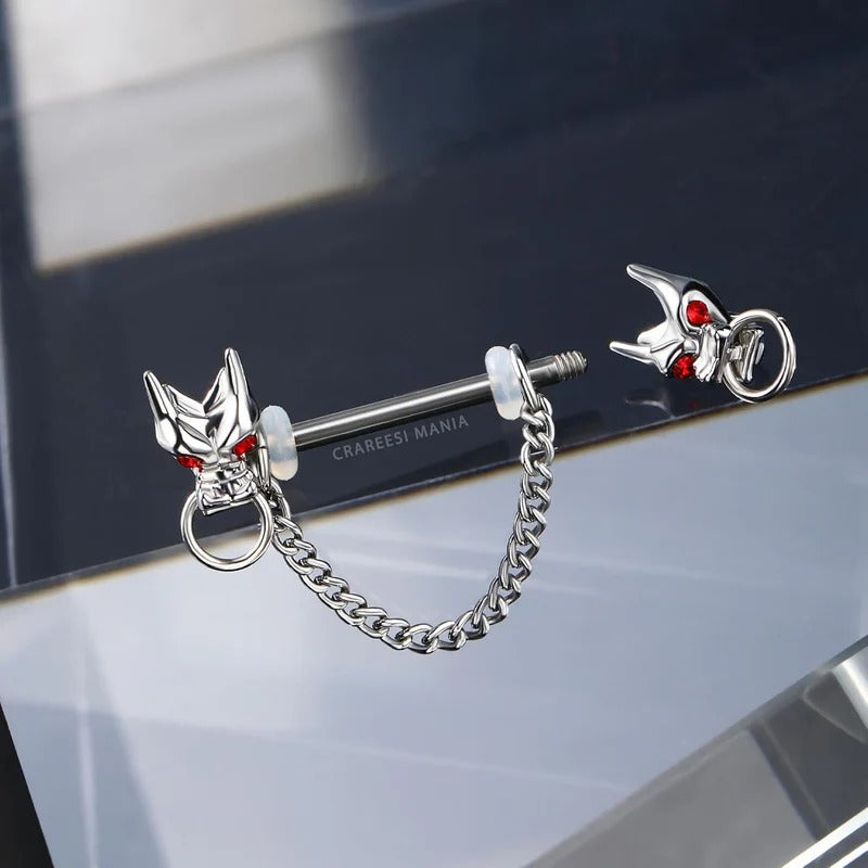 Dragon Nipple Rings Chain Nipple Piercing Jewelry 316L Stainless Steel Nipple Jewelry