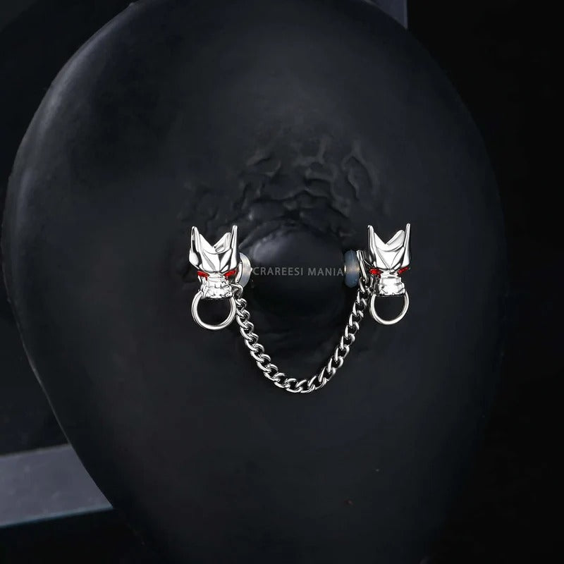 Dragon Nipple Rings Chain Nipple Piercing Jewelry 316L Stainless Steel Nipple Jewelry