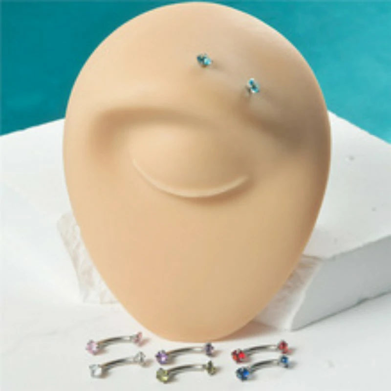 Eyebrow Piercing Jewelry Surgical Steel Vertical Labret Lip Jewelry Curved Barbell Tiny Eyebrow Rings Ear Rook Navel Small Belly Button Ring