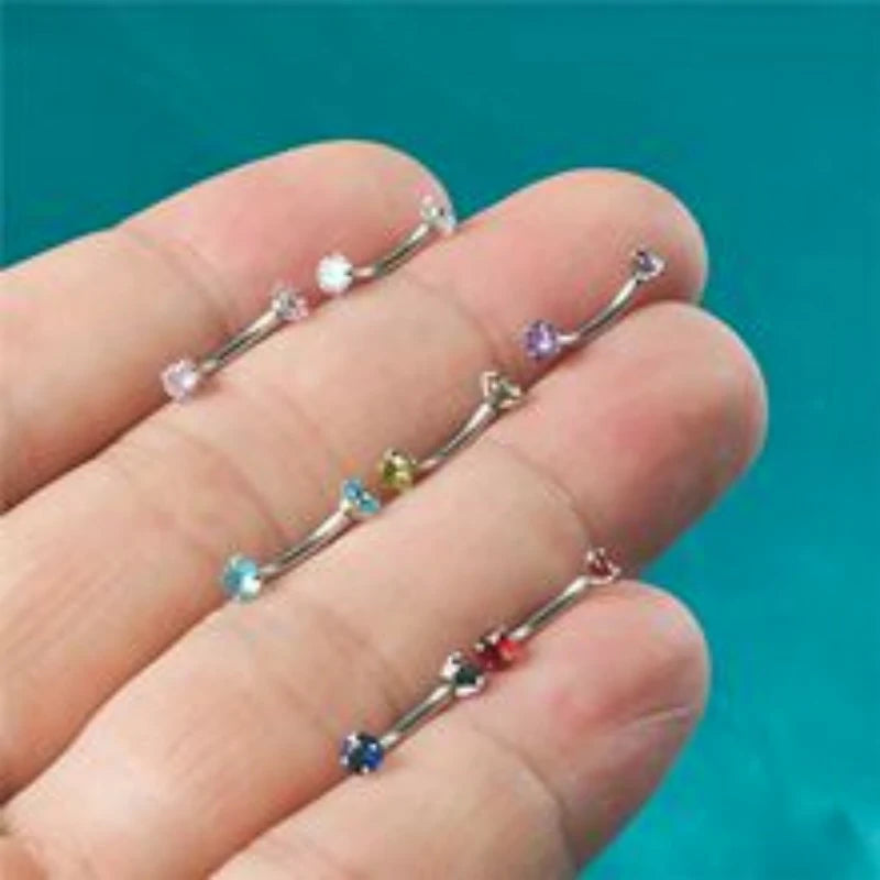 Eyebrow Piercing Jewelry Surgical Steel Vertical Labret Lip Jewelry Curved Barbell Tiny Eyebrow Rings Ear Rook Navel Small Belly Button Ring