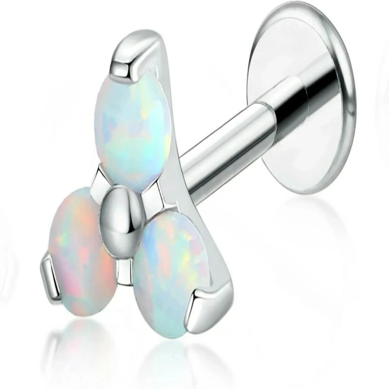 F136-18G 6mm 8mm 10mm Flat Back Internal Thread Stud Earring Piercing Jewelry for Tragus Helix Conch Cartilage Nose Lip(1pc)