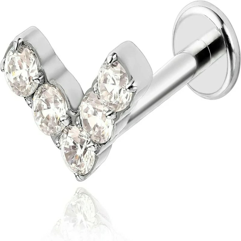 F136-18G 6mm 8mm 10mm Flat Back Internal Thread Stud Earring Piercing Jewelry for Tragus Helix Conch Cartilage Nose Lip(1pc)