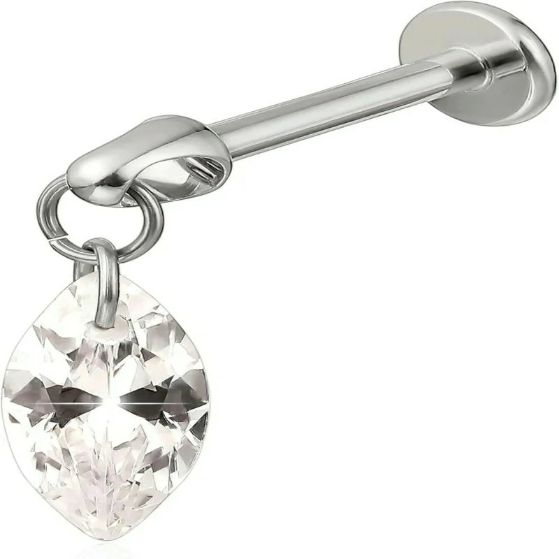 F136-18G 6mm 8mm 10mm Flat Back Internal Thread Stud Earring Piercing Jewelry for Tragus Helix Conch Cartilage Nose Lip(1pc)