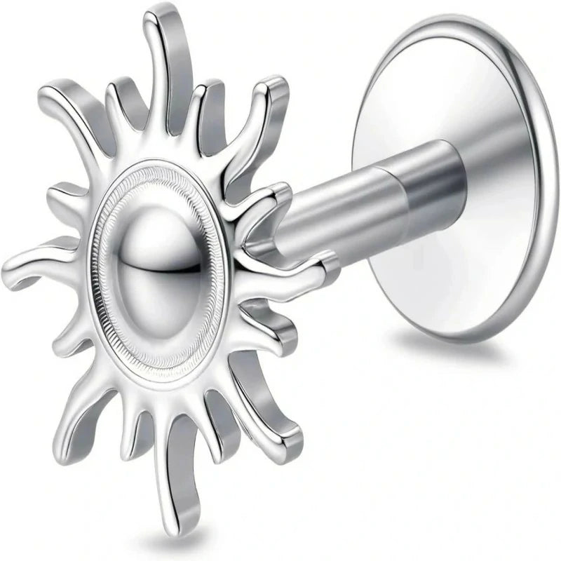 F136-18G 6mm 8mm 10mm Flat Back Internal Thread Stud Earring Piercing Jewelry for Tragus Helix Conch Cartilage Nose Lip(1pc)