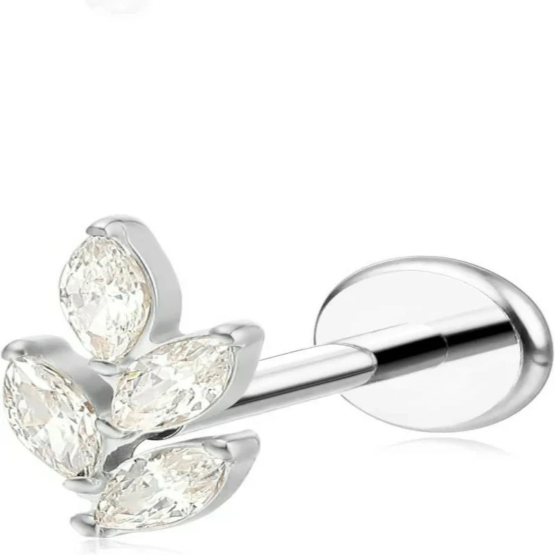 F136-18G 6mm 8mm 10mm Flat Back Internal Thread Stud Earring Piercing Jewelry for Tragus Helix Conch Cartilage Nose Lip(1pc)