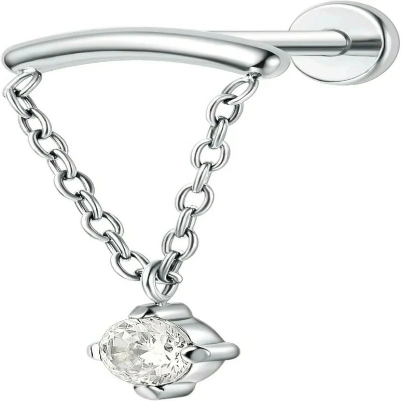 F136-18G 6mm 8mm 10mm Flat Back Internal Thread Stud Earring Piercing Jewelry for Tragus Helix Conch Cartilage Nose Lip(1pc)