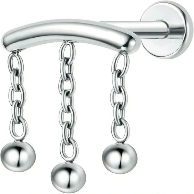 F136-18G 6mm 8mm 10mm Flat Back Internal Thread Stud Earring Piercing Jewelry for Tragus Helix Conch Cartilage Nose Lip(1pc)