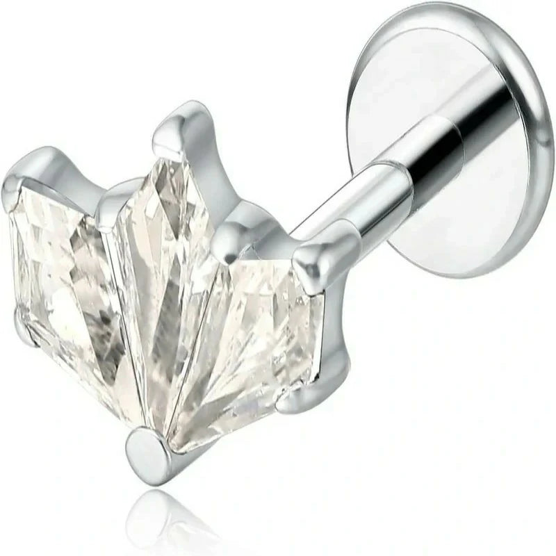 F136-18G 6mm 8mm 10mm Flat Back Internal Thread Stud Earring Piercing Jewelry for Tragus Helix Conch Cartilage Nose Lip(1pc)