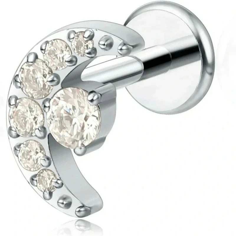 F136-18G 6mm 8mm 10mm Flat Back Internal Thread Stud Earring Piercing Jewelry for Tragus Helix Conch Cartilage Nose Lip(1pc)