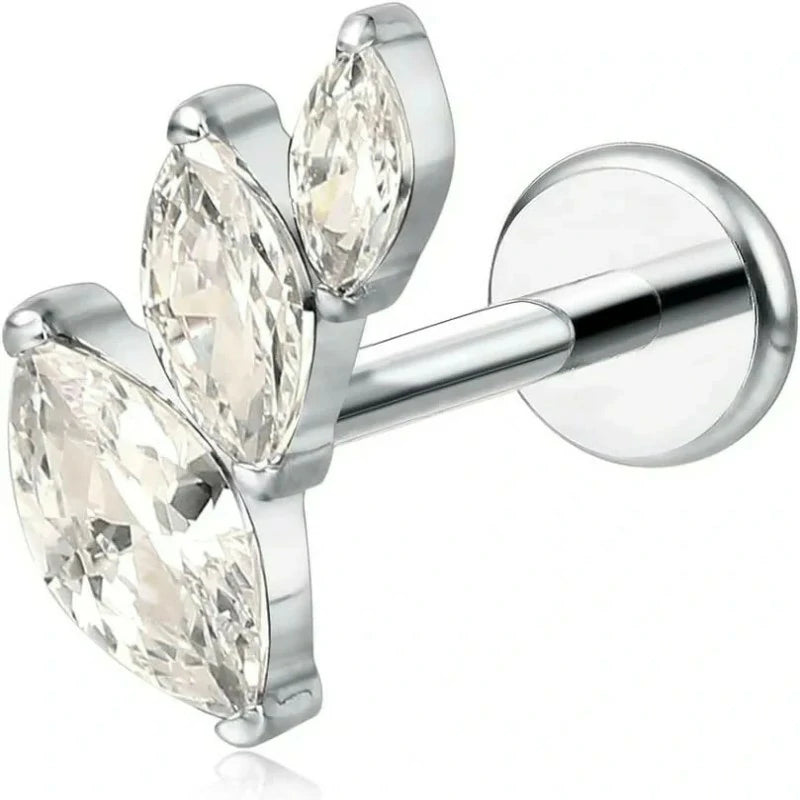 F136-18G 6mm 8mm 10mm Flat Back Internal Thread Stud Earring Piercing Jewelry for Tragus Helix Conch Cartilage Nose Lip(1pc)