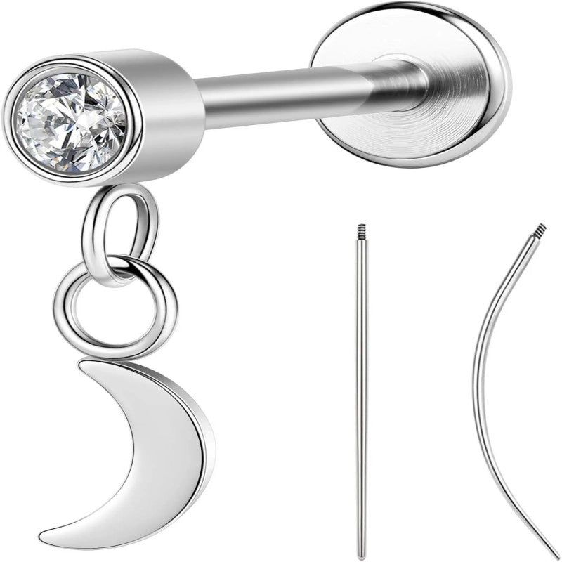 F136 Titanium 16G 8mm Medusa Piercing Jewelry Hypoallergenic Internally Threaded Pendant Ashley Piercing