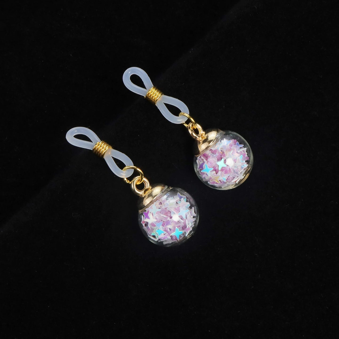Fake Nipple Rings Adjustable Elastic Nooses Silicone Cute Pearl Silver non-Piercing