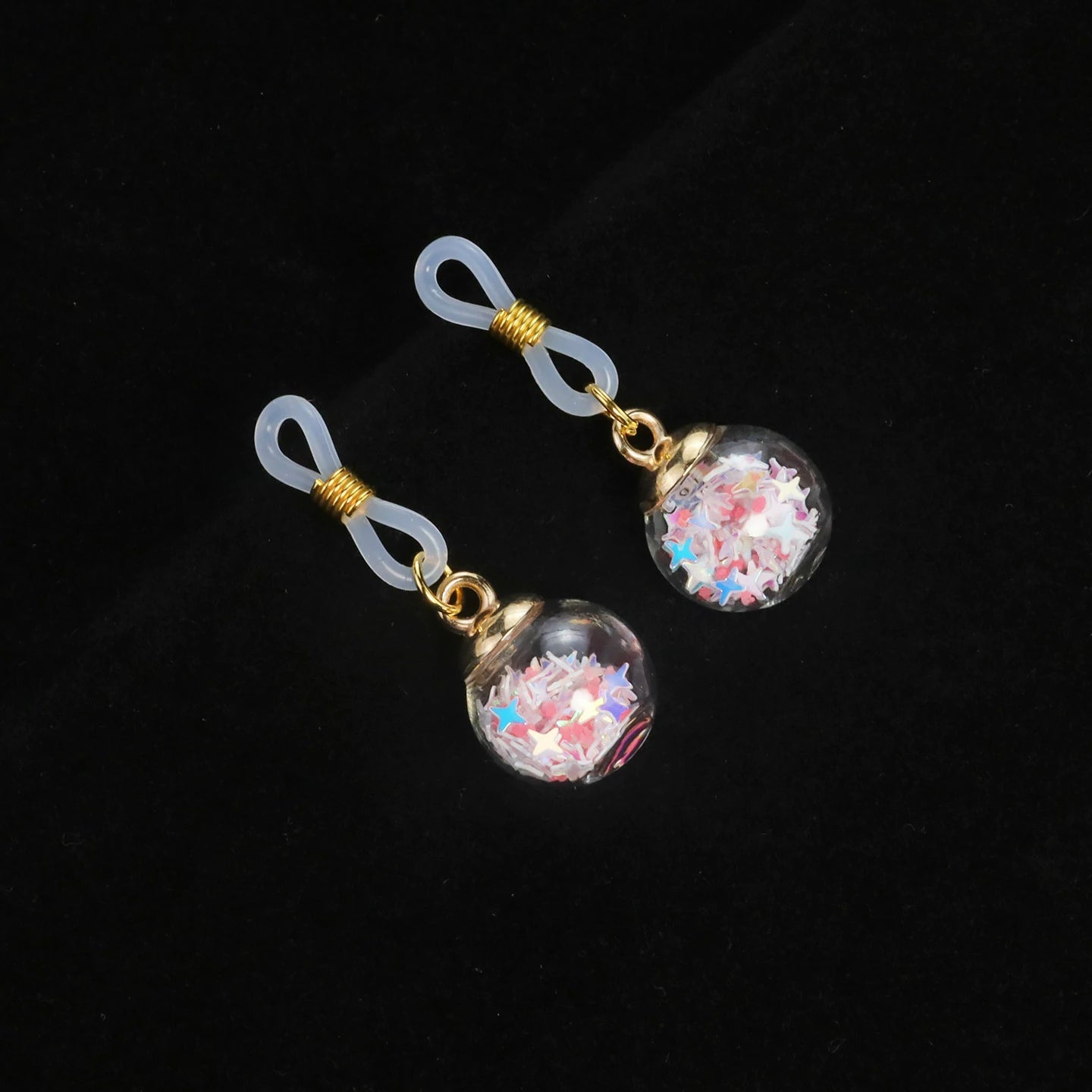 Fake Nipple Rings Adjustable Elastic Nooses Silicone Cute Pearl Silver non-Piercing