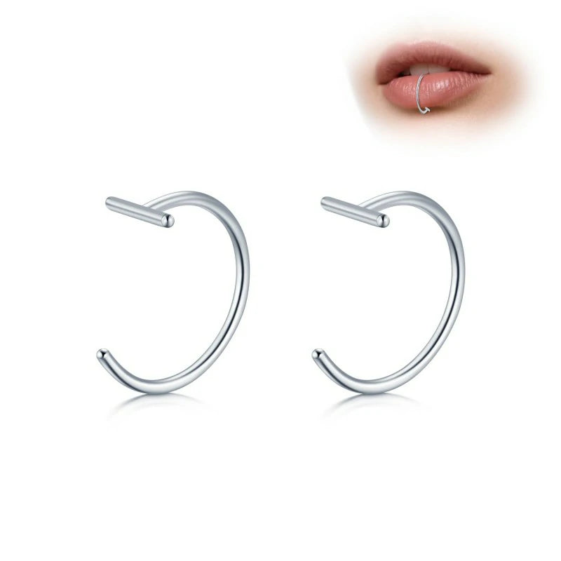 20G Stainless Steel Nose Piercing Jewelry Fake Lip Hoop Rings