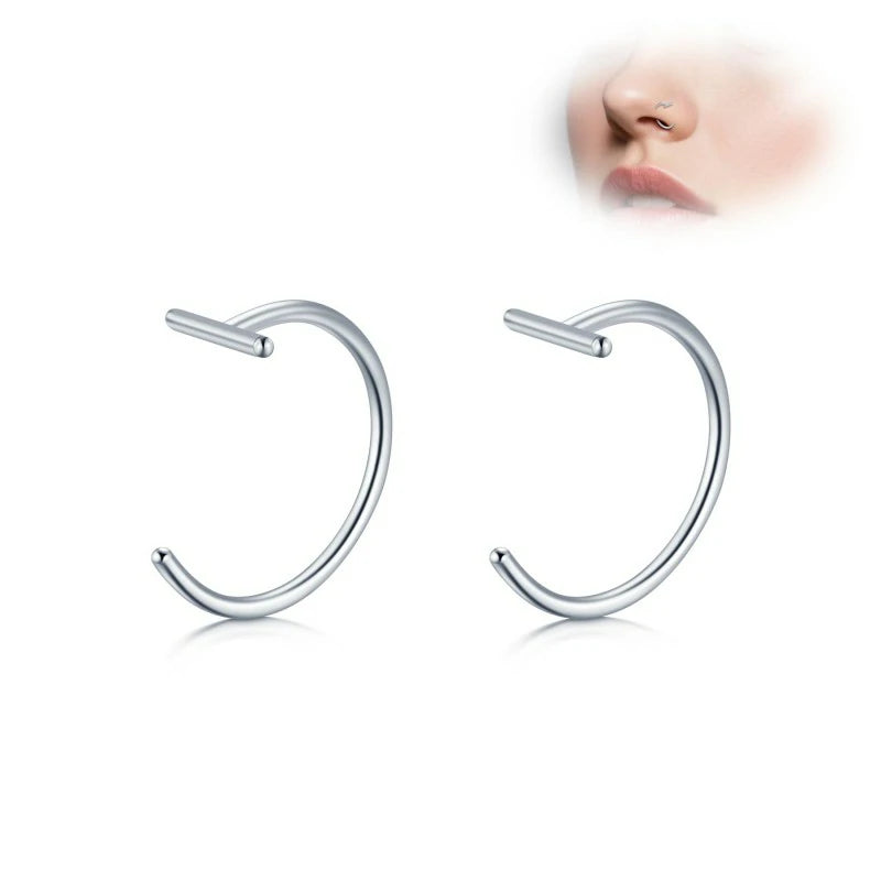 20G Stainless Steel Nose Piercing Jewelry Fake Lip Hoop Rings