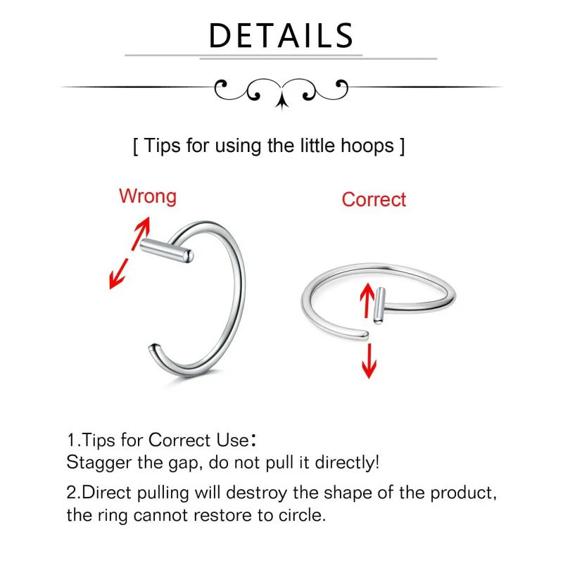 20G Stainless Steel Nose Piercing Jewelry Fake Lip Hoop Rings