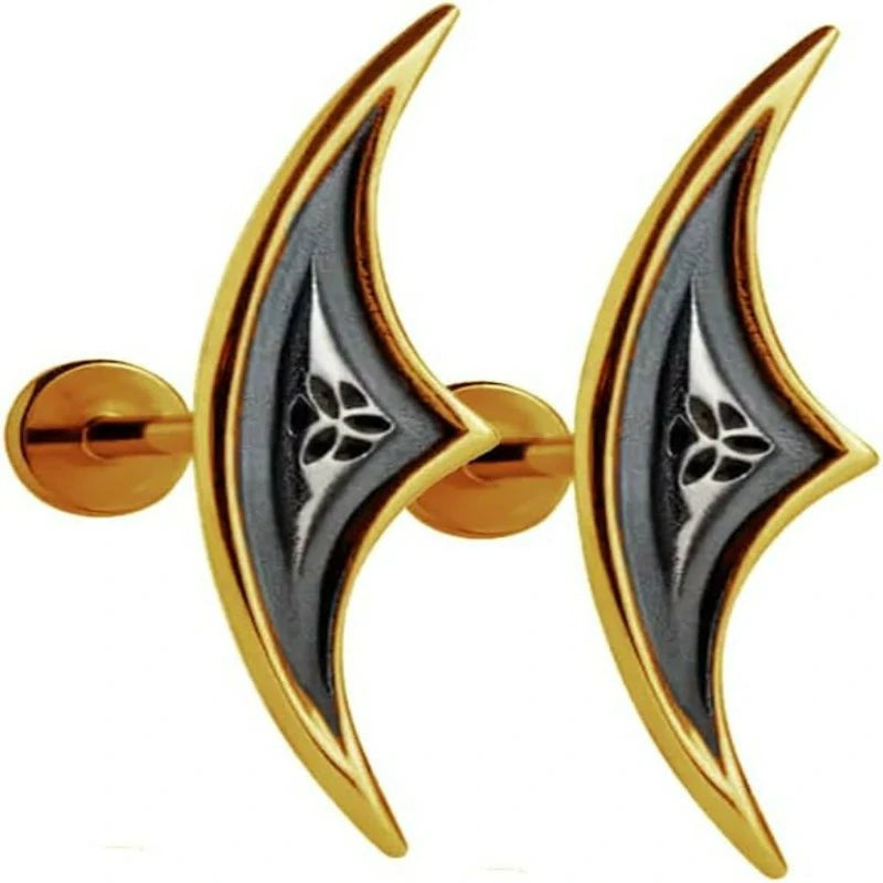 Gothic Punk Geometric Mandala Lotus Flower Hidden Cartilage Helix Piercing