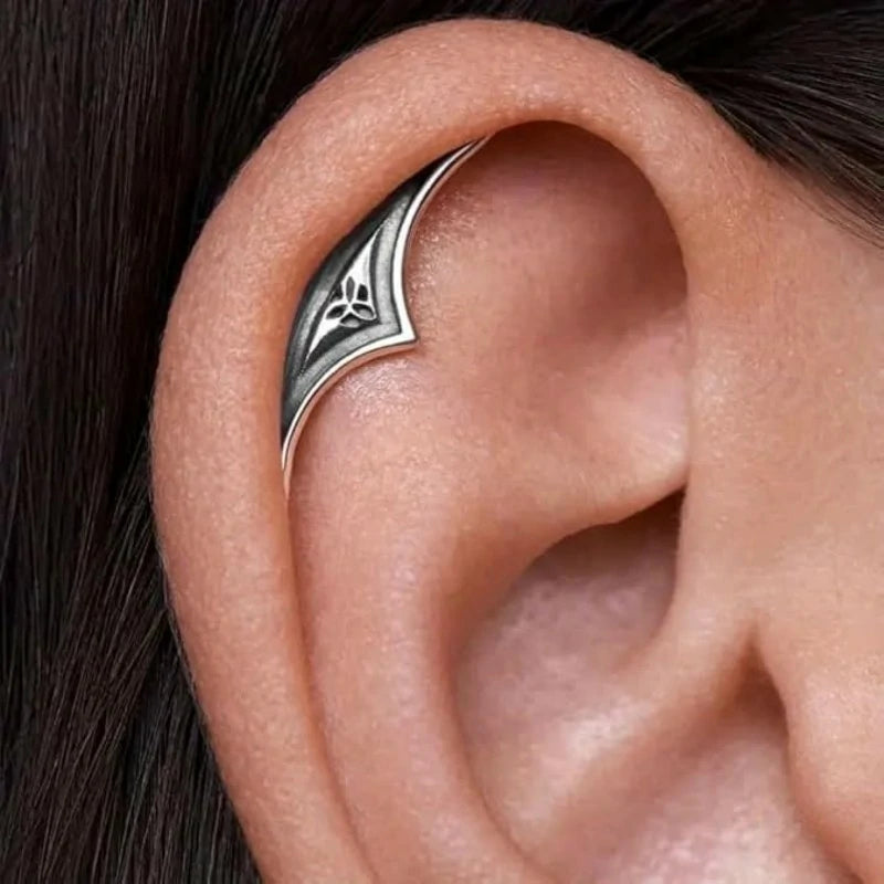 Gothic Punk Geometric Mandala Lotus Flower Hidden Cartilage Helix Piercing