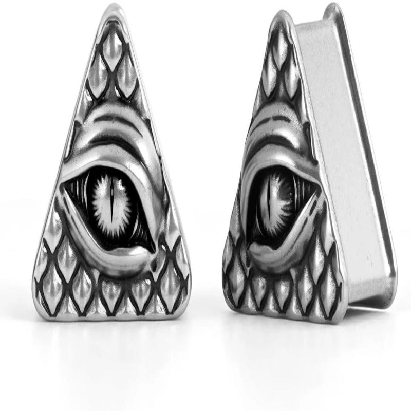 Gothic Baroque Occult 6mm–25mm Swirl Cross Eye Plugs Gauges Double Flare Saddle