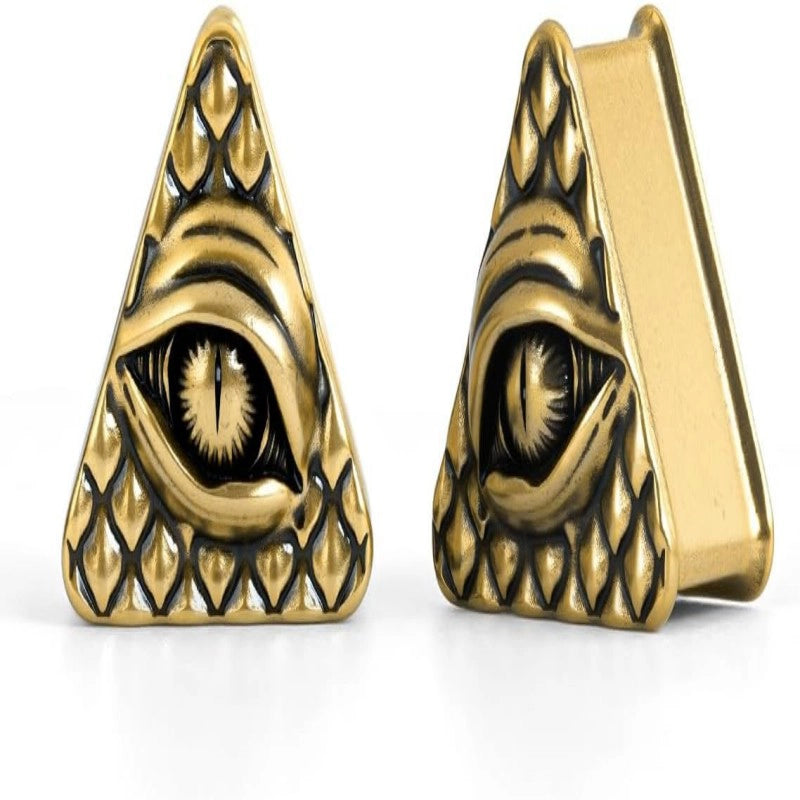 Gothic Baroque Occult 6mm–25mm Swirl Cross Eye Plugs Gauges Double Flare Saddle