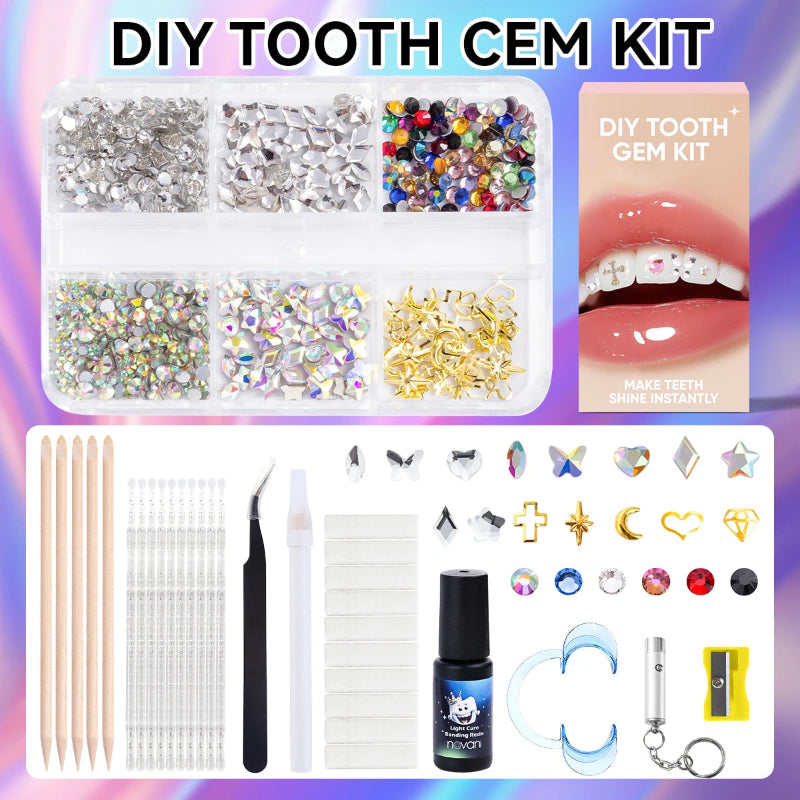 Consists of 9 Tools Crystal Flat Back Diamond Patch Sticker Glue Tooth Diamond Kit