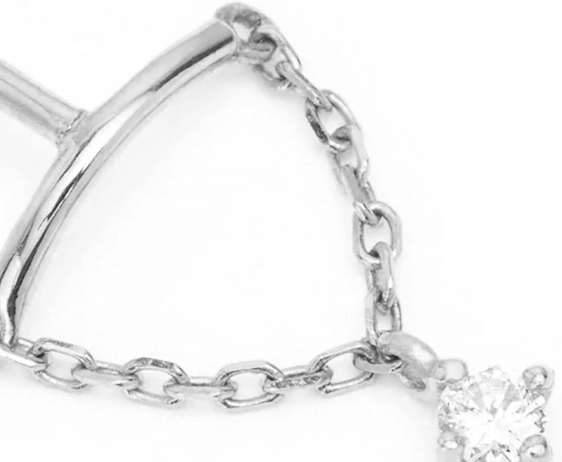 Helix Dangle Flat Back Hypoallergenic Cartilage Piercing Jewelry Chain Diamond Forward Hidden Helix