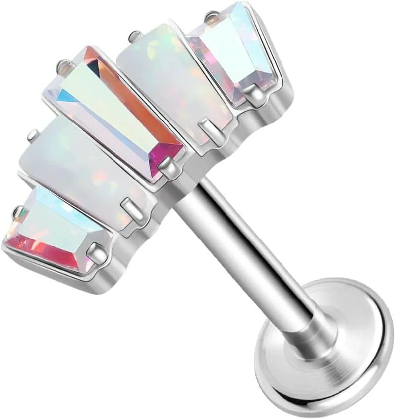 20G 18G 16G Threadless Push In Astm F136 Titanium Nose Ring Studs Flat Back Studs Earring