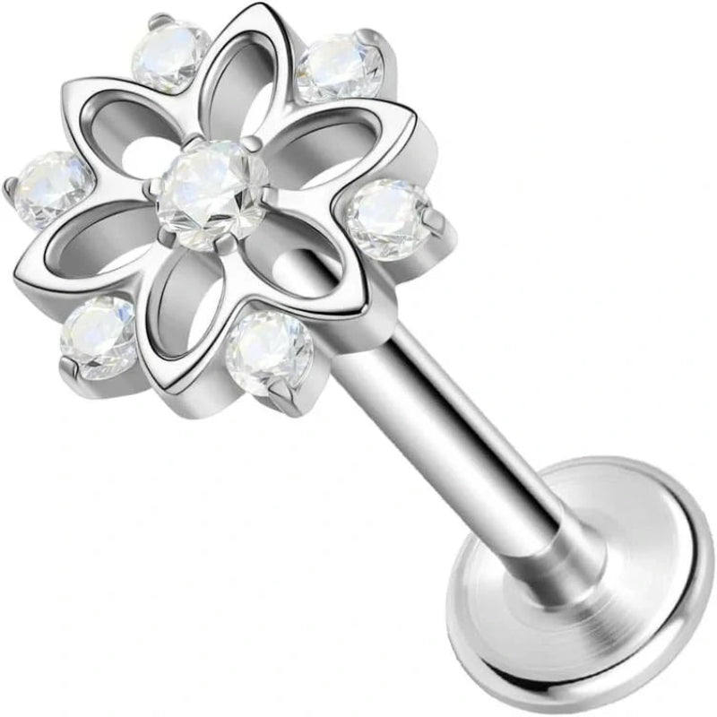 20G 18G 16G Threadless Push In Astm F136 Titanium Nose Ring Studs Flat Back Studs Earring