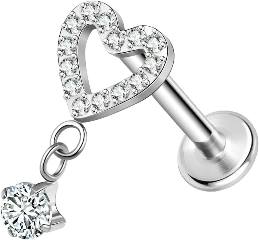 20G 18G 16G Threadless Push In Astm F136 Titanium Nose Ring Studs Flat Back Studs Earring