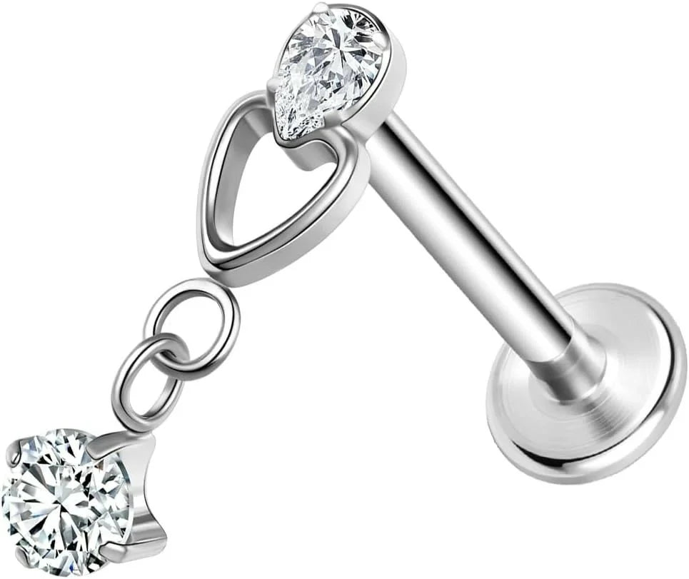 20G 18G 16G Threadless Push In Astm F136 Titanium Nose Ring Studs Flat Back Studs Earring