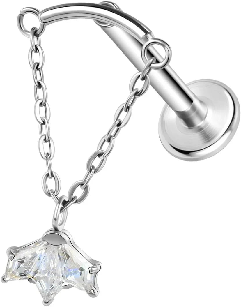 20G 18G 16G Threadless Push In Astm F136 Titanium Nose Ring Studs Flat Back Studs Earring