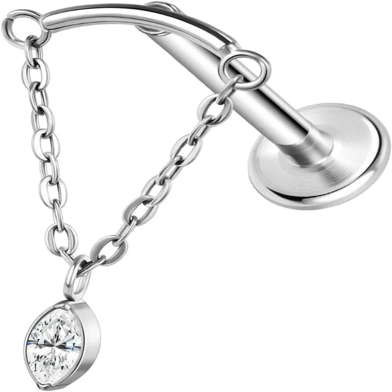 20G 18G 16G Threadless Push In Astm F136 Titanium Nose Ring Studs Flat Back Studs Earring