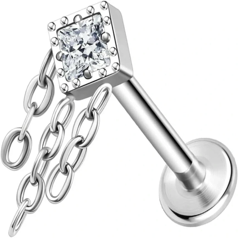 20G 18G 16G Threadless Push In Astm F136 Titanium Nose Ring Studs Flat Back Studs Earring