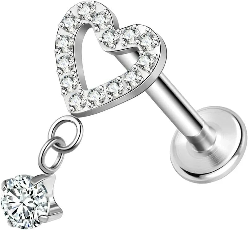 20G 18G 16G Threadless Push In Astm F136 Titanium Nose Ring Studs Flat Back Studs Earring