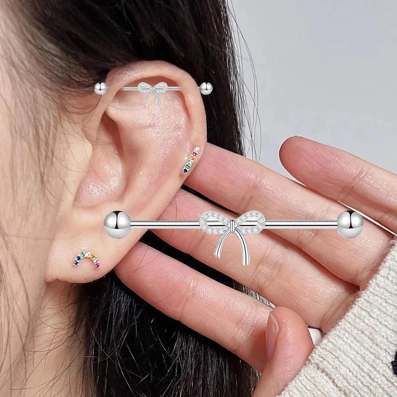 Industrial Barbell Earrings 14g Surgical Stainless Steel Scaffold Piercings Arrow Butterfly heart cute Industrial Bar