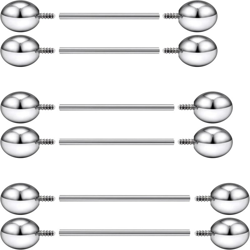 Internal Thread Tongue Nipple Piercing Jewelry 16G 14G 12mm-16mm Surgical Steel tongue