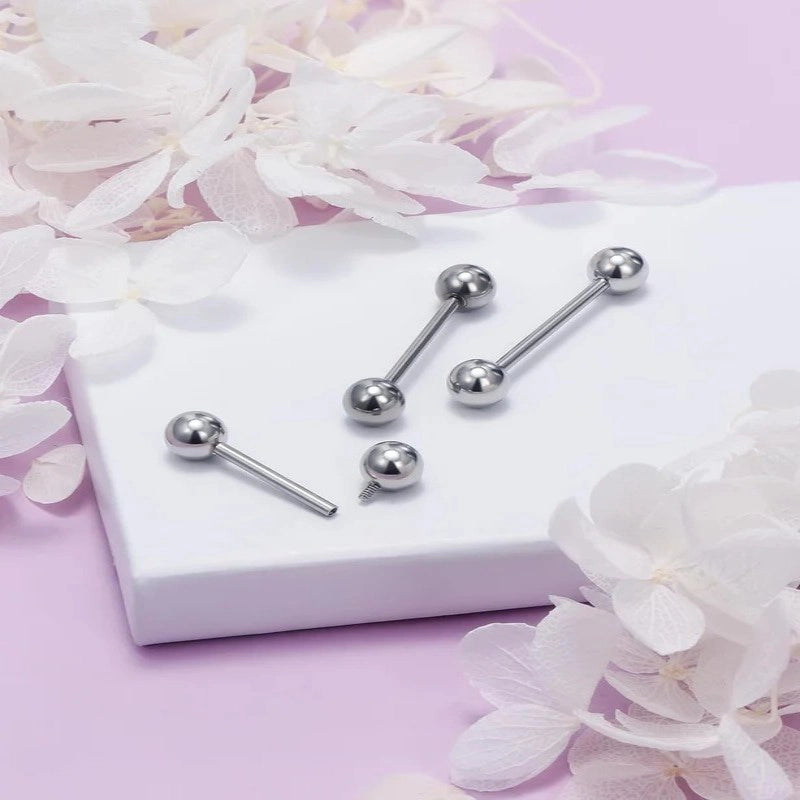 Internal Thread Tongue Nipple Piercing Jewelry 16G 14G 12mm-16mm Surgical Steel tongue